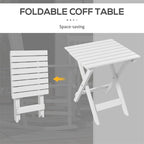 3 Piece Patio High Back Wood Rocking Chair with Side Table and Armrest