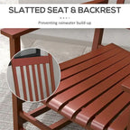 3 Piece Patio High Back Wood Rocking Chair with Side Table and Armrest