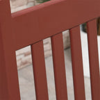 3 Piece Patio High Back Wood Rocking Chair with Side Table and Armrest