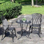 Patio Sets Cast Aluminum Table and Chairs Set with Umbrella Hole