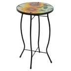 19 Sunflower and Bumblebee Glass Patio Side Table
