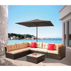 7 Pieces PE Rattan Patio Furniture Set