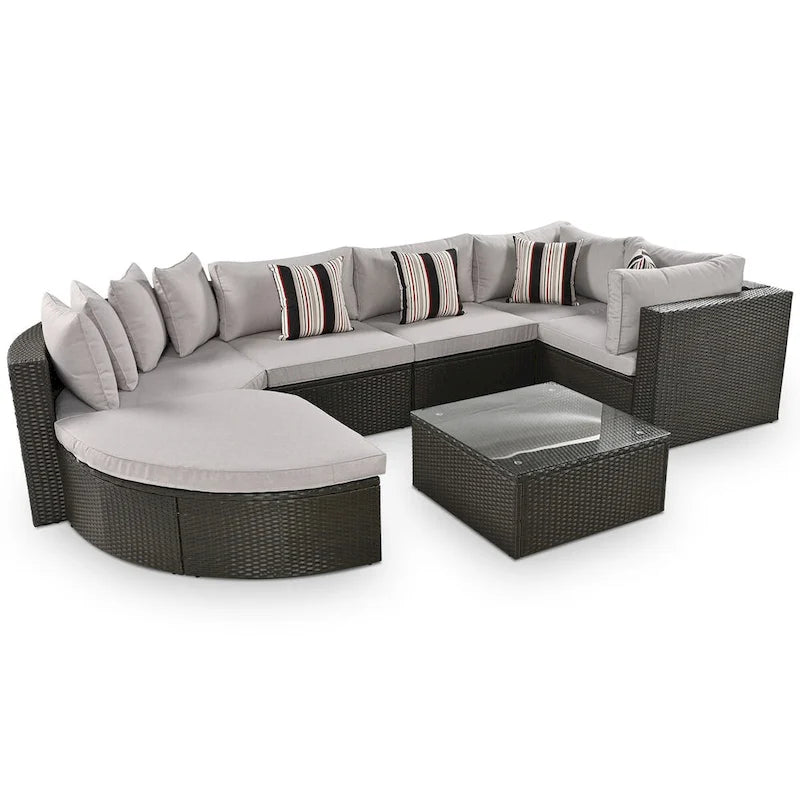 QQ 7-piece Outdoor Wicker Sofa Set
