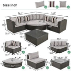 QQ 7-piece Outdoor Wicker Sofa Set