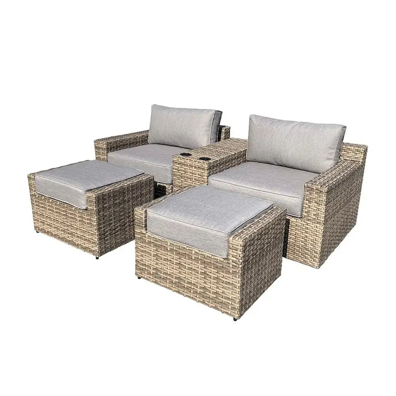 Ventura 5-Piece Rattan Chat Set