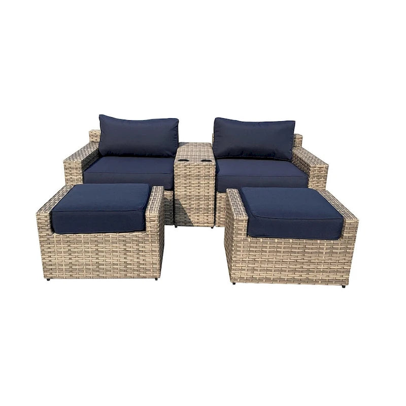 Ventura 5-Piece Rattan Chat Set