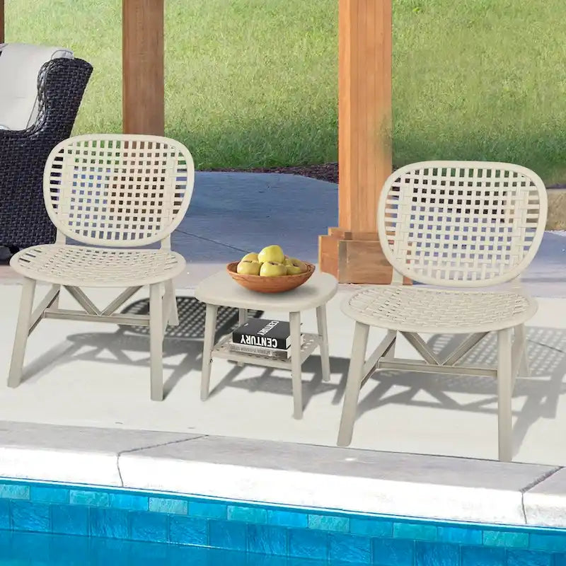 3 Pieces Patio Table Chair Set All Weather Conversation Set Outdoor Table - Size: Chair:22.05*23.23*31.3in