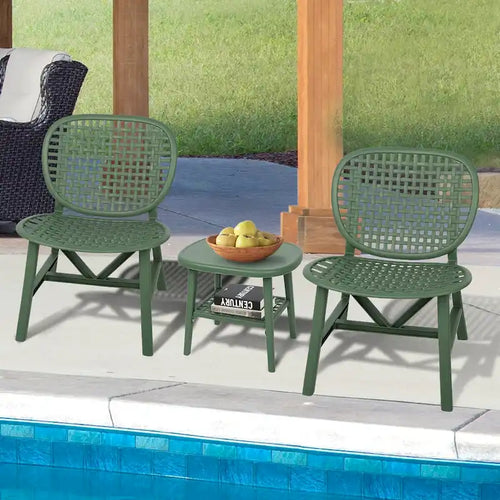 3 Pieces Patio Table Chair Set All Weather Conversation Set Outdoor Table - Size: Chair:22.05*23.23*31.3in