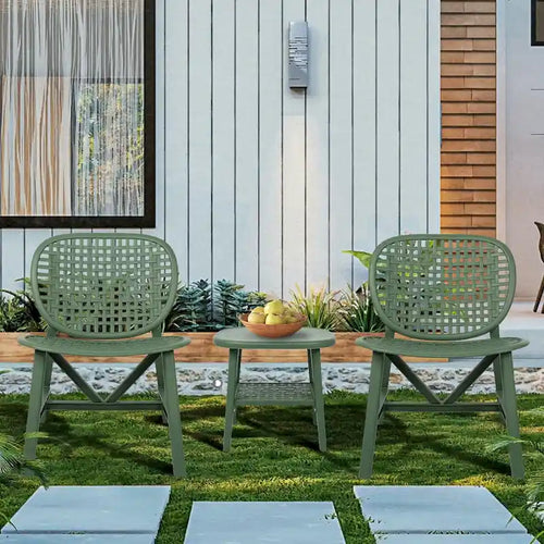 3 Pieces Patio Table Chair Set All Weather Conversation Set Outdoor Table - Size: Chair:22.05*23.23*31.3in