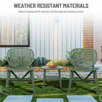 3 Pieces Patio Table Chair Set All Weather Conversation Set Outdoor Table - Size: Chair:22.05*23.23*31.3in