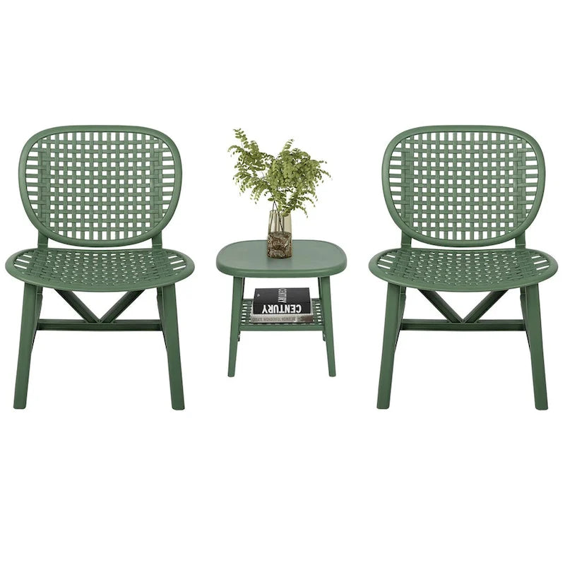 3 Pieces Patio Table Chair Set All Weather Conversation Set Outdoor Table - Size: Chair:22.05*23.23*31.3in