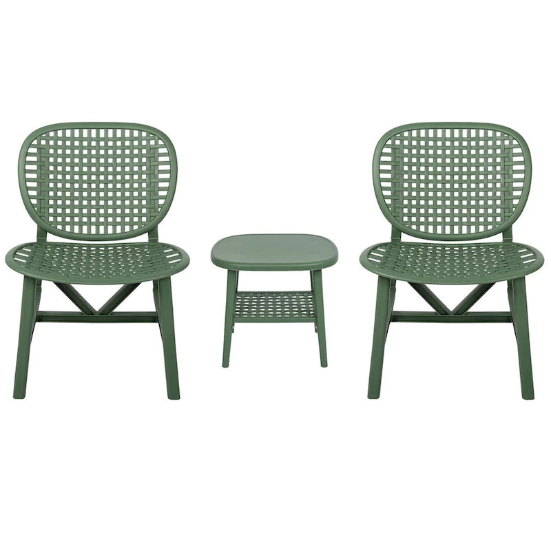 3 Pieces Patio Table Chair Set All Weather Conversation Set Outdoor Table - Size: Chair:22.05*23.23*31.3in