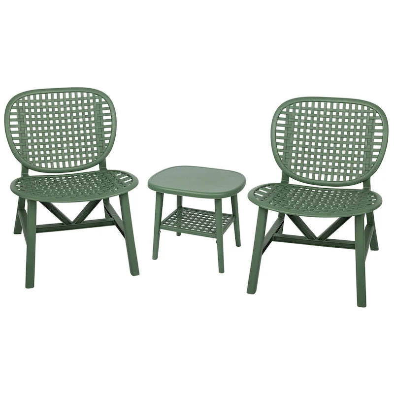 3 Pieces Patio Table Chair Set All Weather Conversation Set Outdoor Table - Size: Chair:22.05*23.23*31.3in