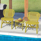 3 Pieces Patio Table Chair Set All Weather Conversation Set Outdoor Table - Size: Chair:22.05*23.23*31.3in