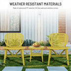 3 Pieces Patio Table Chair Set All Weather Conversation Set Outdoor Table - Size: Chair:22.05*23.23*31.3in