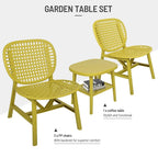 3 Pieces Patio Table Chair Set All Weather Conversation Set Outdoor Table - Size: Chair:22.05*23.23*31.3in