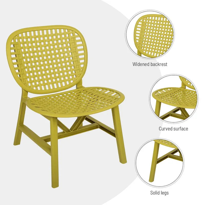 3 Pieces Patio Table Chair Set All Weather Conversation Set Outdoor Table - Size: Chair:22.05*23.23*31.3in