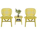 3 Pieces Patio Table Chair Set All Weather Conversation Set Outdoor Table - Size: Chair:22.05*23.23*31.3in