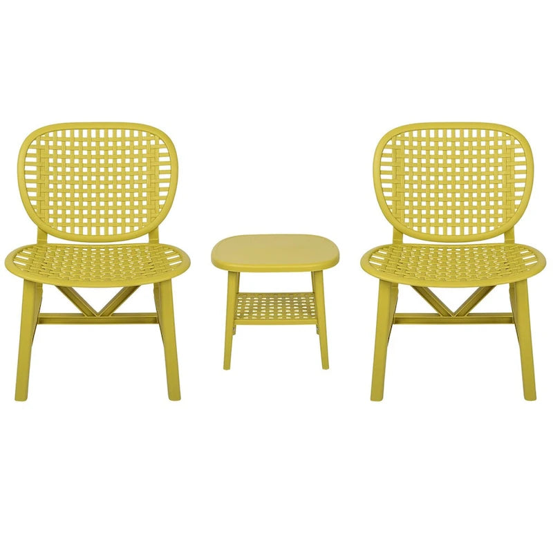 3 Pieces Patio Table Chair Set All Weather Conversation Set Outdoor Table - Size: Chair:22.05*23.23*31.3in