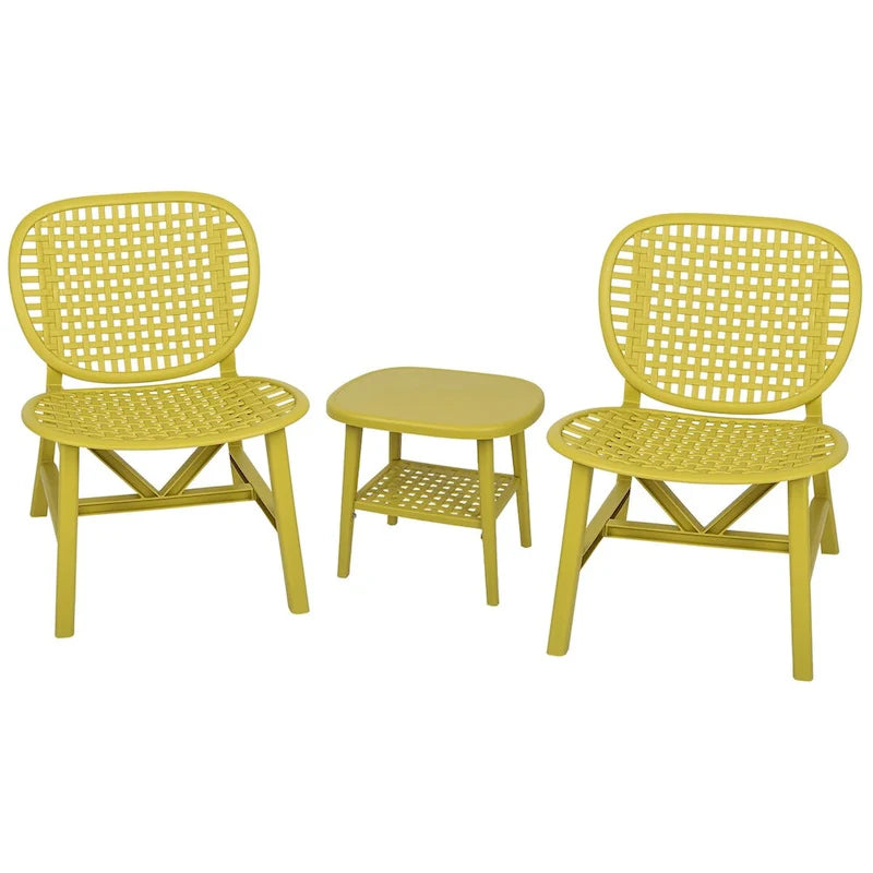 3 Pieces Patio Table Chair Set All Weather Conversation Set Outdoor Table - Size: Chair:22.05*23.23*31.3in