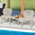 3 Pieces Patio Table Chair Set All Weather Conversation Set Outdoor Table - Size: Chair:22.05*23.23*31.3in