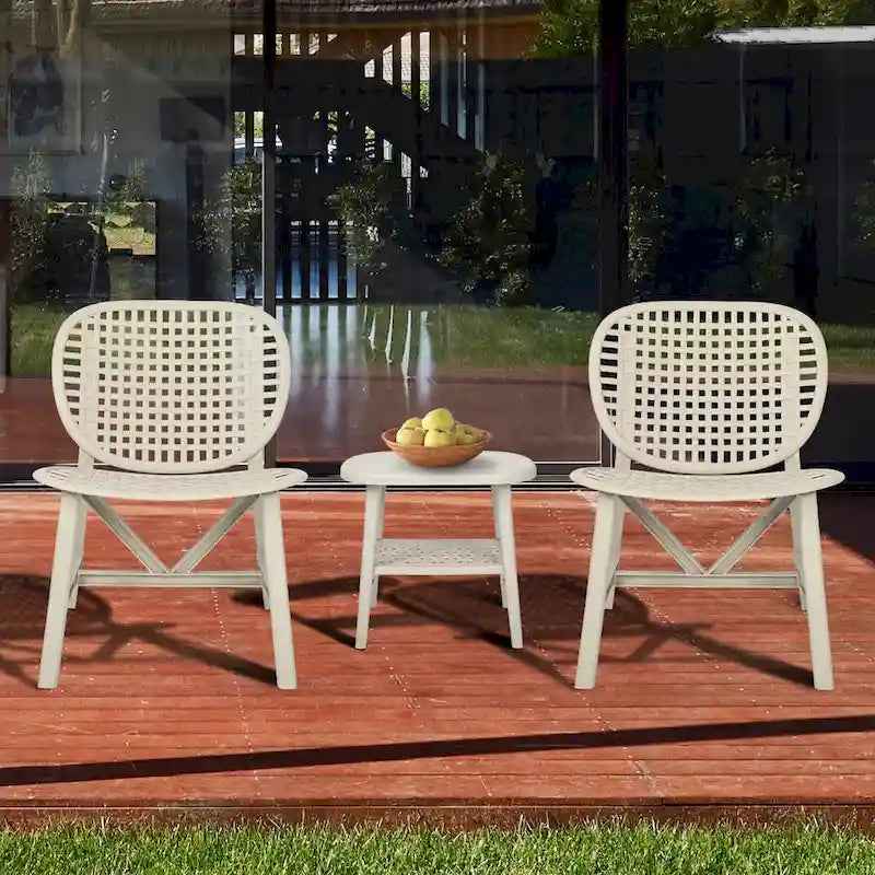 3 Pieces Patio Table Chair Set All Weather Conversation Set Outdoor Table - Size: Chair:22.05*23.23*31.3in