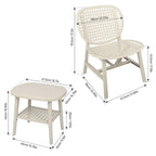 3 Pieces Patio Table Chair Set All Weather Conversation Set Outdoor Table - Size: Chair:22.05*23.23*31.3in
