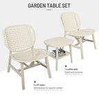 3 Pieces Patio Table Chair Set All Weather Conversation Set Outdoor Table - Size: Chair:22.05*23.23*31.3in