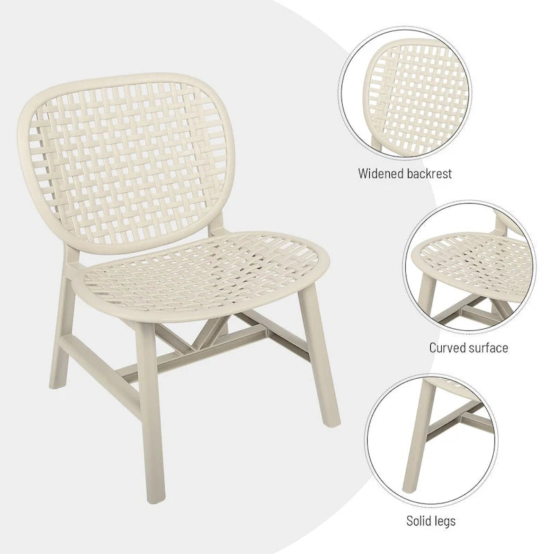 3 Pieces Patio Table Chair Set All Weather Conversation Set Outdoor Table - Size: Chair:22.05*23.23*31.3in