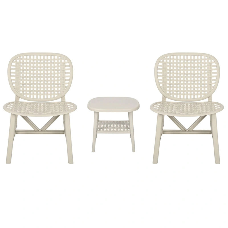 3 Pieces Patio Table Chair Set All Weather Conversation Set Outdoor Table - Size: Chair:22.05*23.23*31.3in