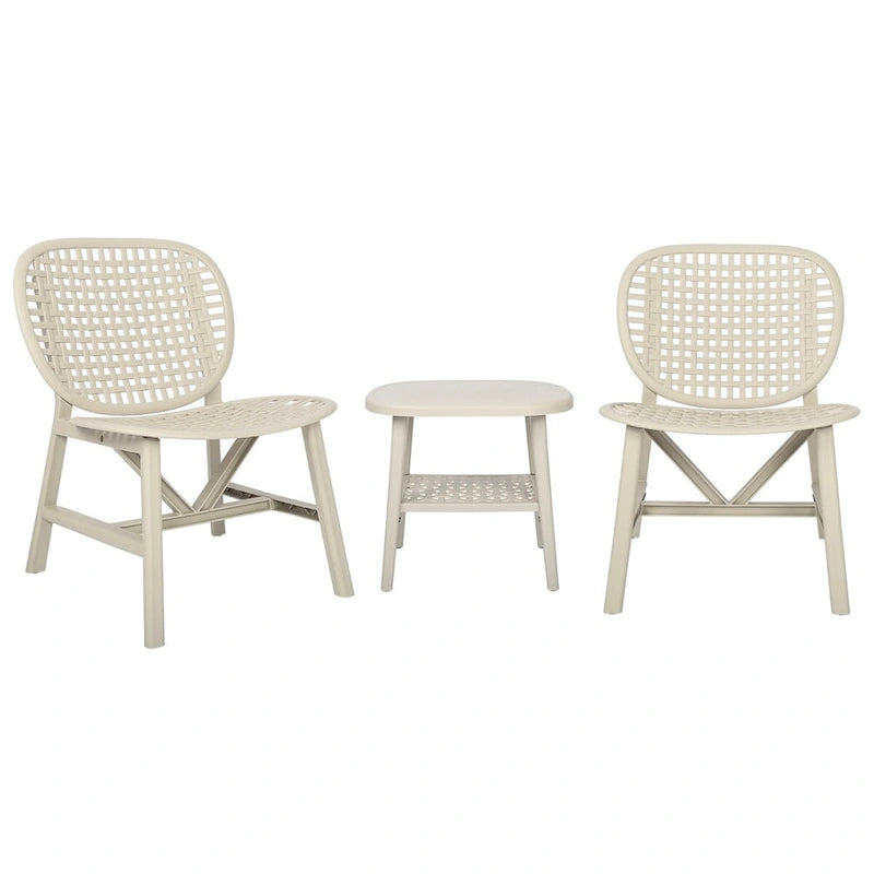 3 Pieces Patio Table Chair Set All Weather Conversation Set Outdoor Table - Size: Chair:22.05*23.23*31.3in