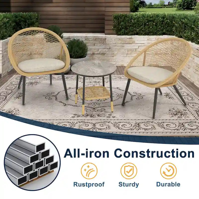 3-Piece Outdoor Patio Bistro Set