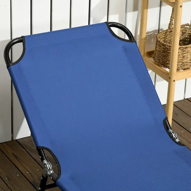2 Piece Folding Chaise Lounge Pool Chairs with 5-Level Reclining Back