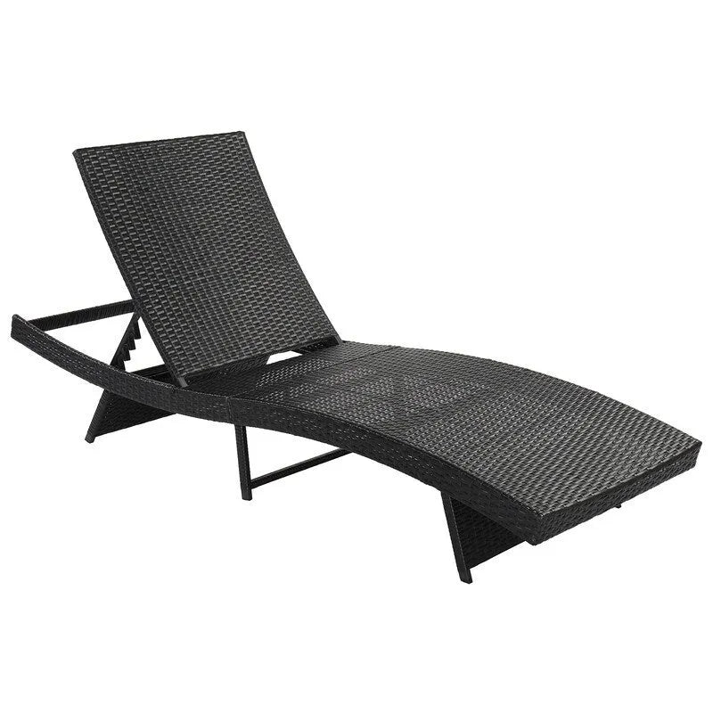 Outdoor Single Wicker Chaise Lounge Chair