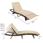 Outdoor Single Wicker Chaise Lounge Chair