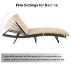 Outdoor Single Wicker Chaise Lounge Chair