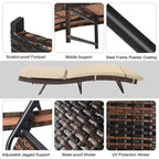 Outdoor Single Wicker Chaise Lounge Chair