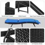 Outdoor Single Wicker Chaise Lounge Chair