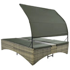 Daybed Outdoor Rattan Sun Lounger with Shelter Roof