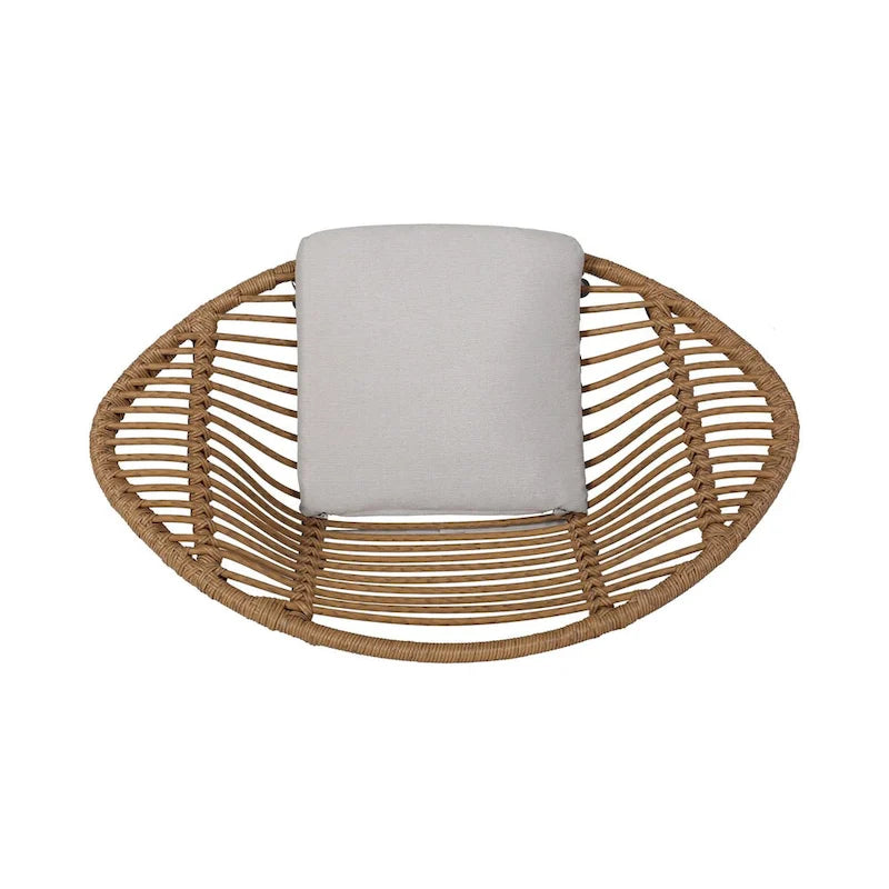 Modern Patio Polyethylene Rattan Chair with Cushions and Steel Frame, Set of 2