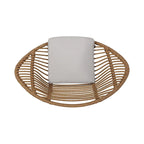 Modern Patio Polyethylene Rattan Chair with Cushions and Steel Frame, Set of 2