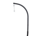 76 Inch Outdoor Swinging Chair Stand, Bold Black Steel, 4 Legged Base