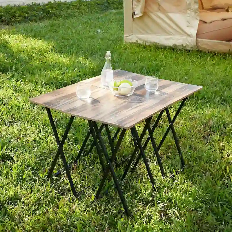 TV Trays for Eating Set of 4 Folding TV Dinner Tables for Small Space - 18.9L *14.2W * 26H