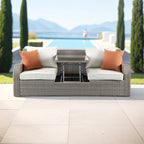 CUSchoice Grey Patio Sectional Set With 2 Pillows - 82L X 36D X 30H