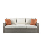 CUSchoice Grey Patio Sectional Set With 2 Pillows - 82L X 36D X 30H