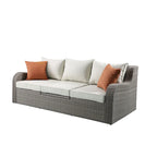 CUSchoice Grey Patio Sectional Set With 2 Pillows - 82L X 36D X 30H