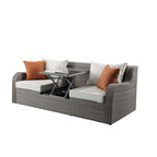 CUSchoice Grey Patio Sectional Set With 2 Pillows - 82L X 36D X 30H