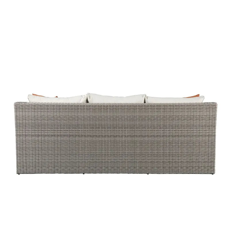 CUSchoice Grey Patio Sectional Set With 2 Pillows - 82L X 36D X 30H