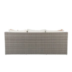 CUSchoice Grey Patio Sectional Set With 2 Pillows - 82L X 36D X 30H