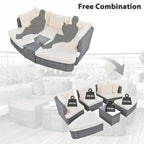 6-Piece Patio Outdoor Conversation Round Sofa Set